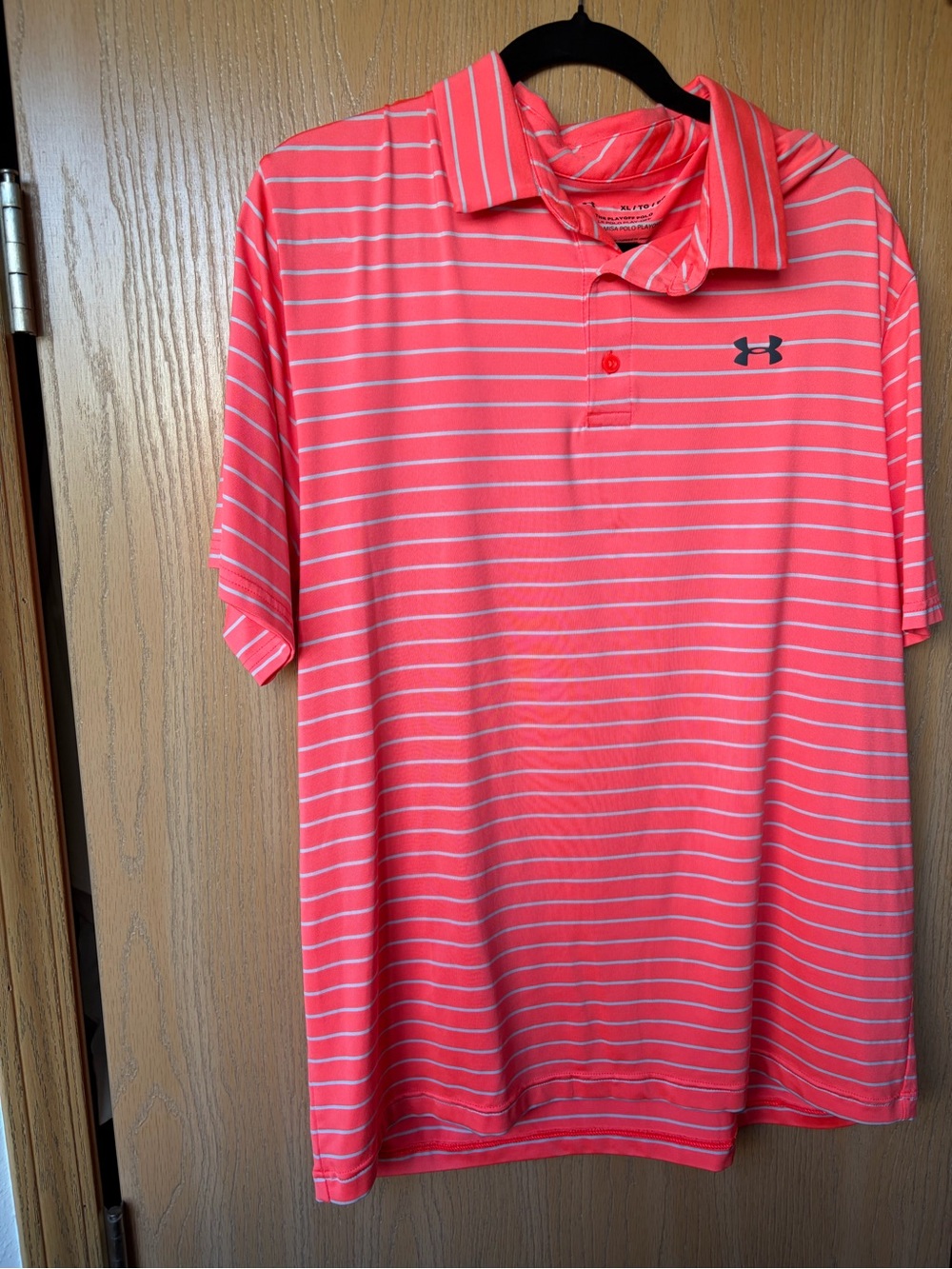 NWOT Under Armour Men’s Coral Striped Polo Shirt XL
